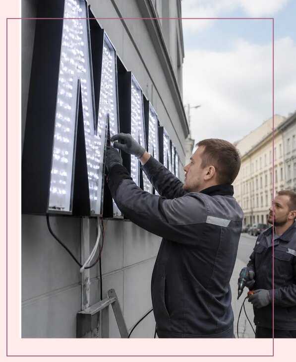 Изготовление и монтаж светодиодных LED вывесок в Альметьевске